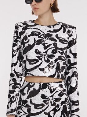 NWT The Toccin Anaya Top—Structured Edgy Elegance Evening Sequins Top